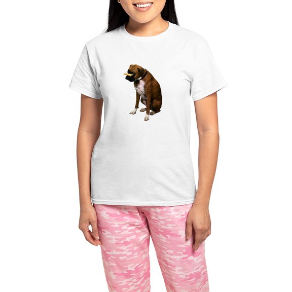 CafePress - Brindle Boxer Photo Women's Light Pajamas - Women's Short Sleeve Print T-Shirt and Pants Light Cotton Pajama Set