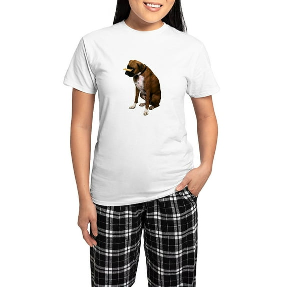 CafePress - Brindle Boxer Photo Women's Light Pajamas - Women's Short Sleeve Print T-Shirt and Pants Light Cotton Pajama Set