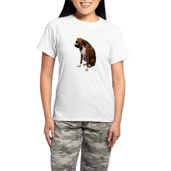 CafePress - Brindle Boxer Photo Women's Light Pajamas - Women's Short Sleeve Print T-Shirt and Pants Light Cotton Pajama Set