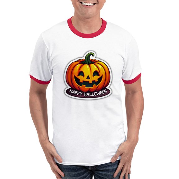 CafePress - Bring Halloween Spirit To Life With Perfect Tee Men's Ringer T Shirt - 100% Cotton Ringed T-Shirt