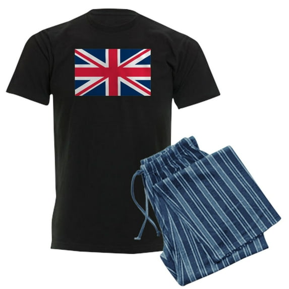 CafePress - British Flag Men's Dark Pajamas - Men's Dark Loose Fit Cotton Pajama Set