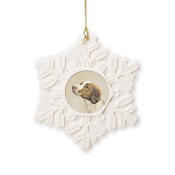 CafePress - Brittany - Snowflake Ornament