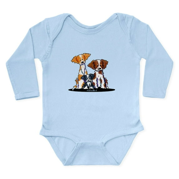 CafePress - Brittany Trio Long Sleeve Infant Bodysuit - Long Sleeve Cotton Baby Bodysuit
