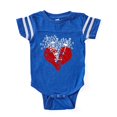 thumbnail image 1 of CafePress - Broken Heart Skulls_S - Cute Infant Baby Football Bodysuit, 1 of 3