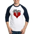 thumbnail image 1 of CafePress - Broken Heart With Skulls Baseball Jersey - Cotton Baseball Jersey, 3/4 Raglan Sleeve Shirt, 1 of 4