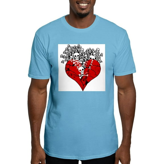 CafePress - Broken Heart With Skulls Fitted T Shirt - Fitted T-Shirt, Vintage Fit Soft Cotton Tee