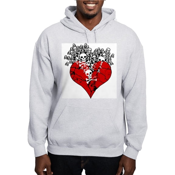 CafePress - Broken Heart With Skulls Hooded Sweatshirt - Pullover Hoodie, Hooded Sweatshirt