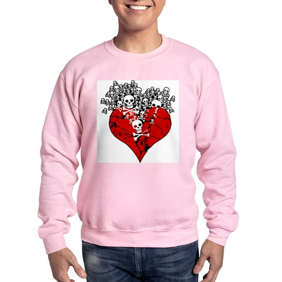 CafePress - Broken Heart With Skulls Sweatshirt - Crew Neck Sweatshirt