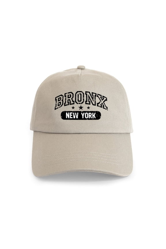 - Bronx New York Cap - Adjustable 100% Brushed Unisex Casual Cotton Baseball Cap, Beige, 1