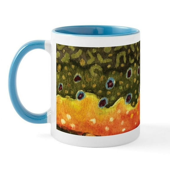 CafePress - Brook Trout Fly Fishing Mug - 11 oz Ceramic Mug - Novelty Coffee Tea Cup