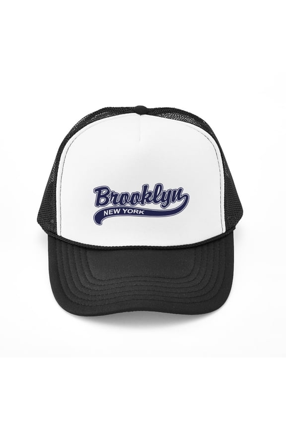- Brooklyn - Adjustable Unisex Printed Trucker Hat with Mesh Back