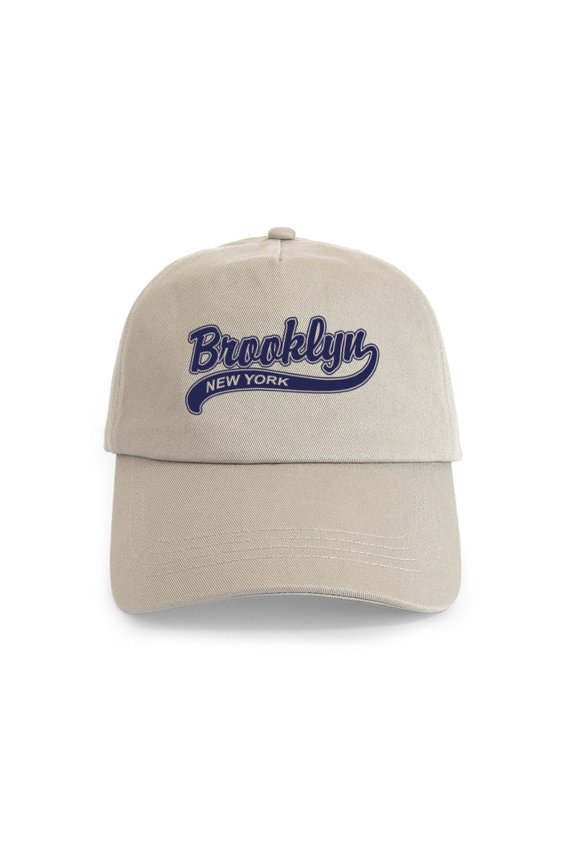 - Brooklyn Cap - Adjustable 100% Brushed Unisex Casual Cotton Baseball Cap, Beige, 1