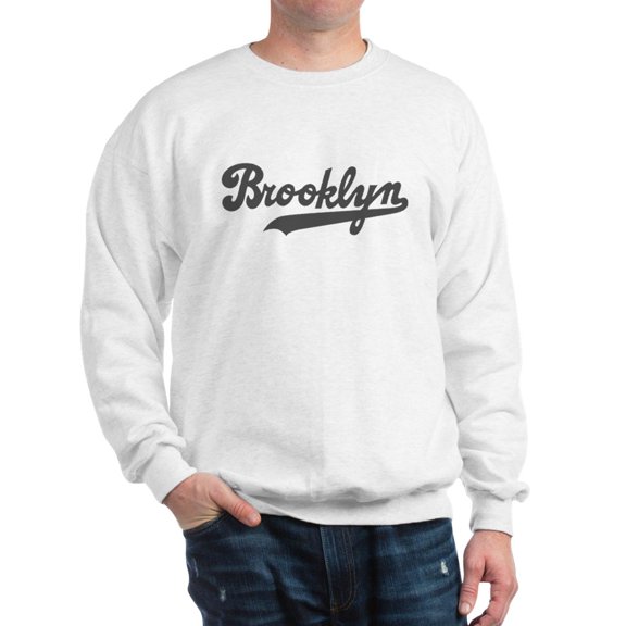 CafePress - Brooklyn Cursive Grey - Crew Neck Sweatshirt