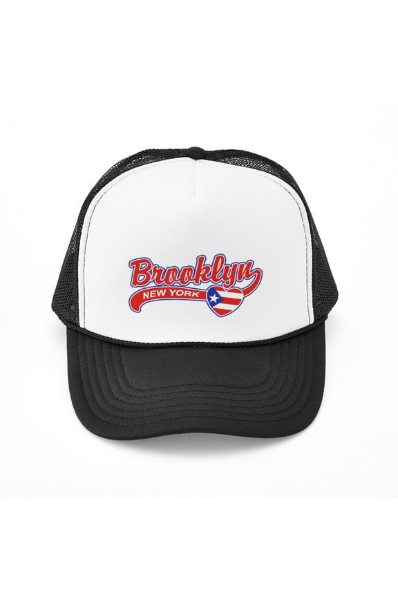 - Brooklyn Puerto Rican - Adjustable Unisex Printed Trucker Hat with Mesh Back