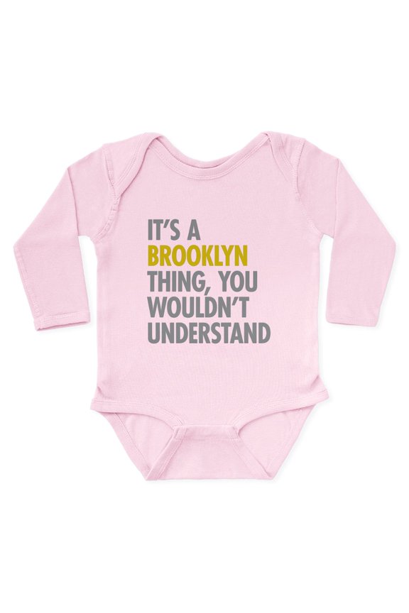 - Brooklyn Thing Long Sleeve Infant Bodysuit - Long Sleeve Cotton Baby Bodysuit