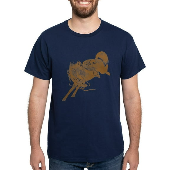 CafePress - Brown Bronco T Shirt - Men's Classic Graphic Cotton T-Shirt