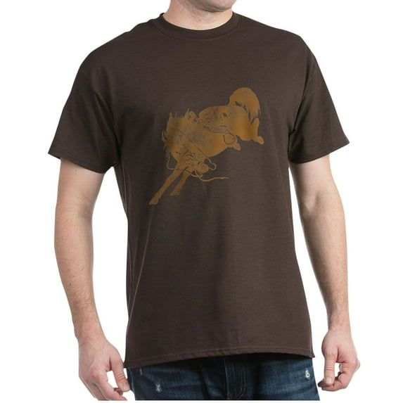 CafePress - Brown Bronco T Shirt - Men's Classic Graphic Cotton T-Shirt