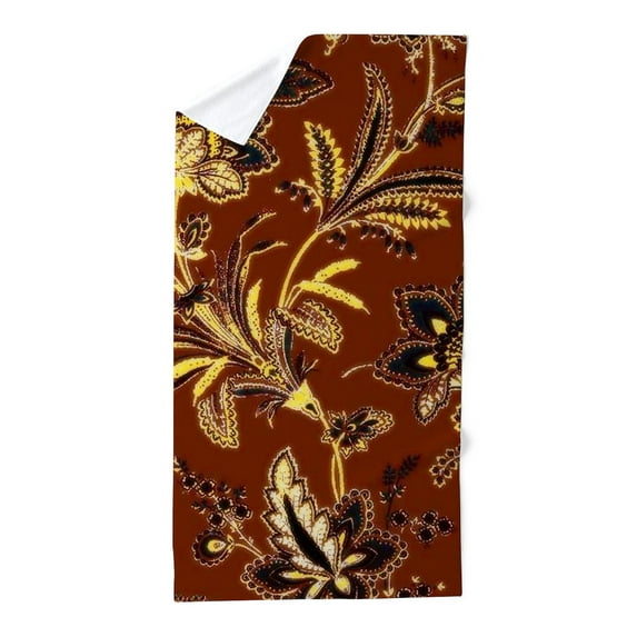 CafePress - Brown Floral - Large Beach Towel, Soft 30"x60" Towel with Unique Design