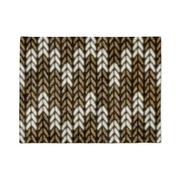 CafePress - Brown Knit Graphic Pattern - Soft Fleece Throw Stadium Blanket, 30"x40"