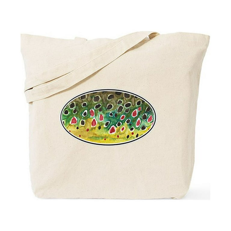 CafePress - Brown Trout Fly Fishing Tote Bag - Natural Canvas Tote