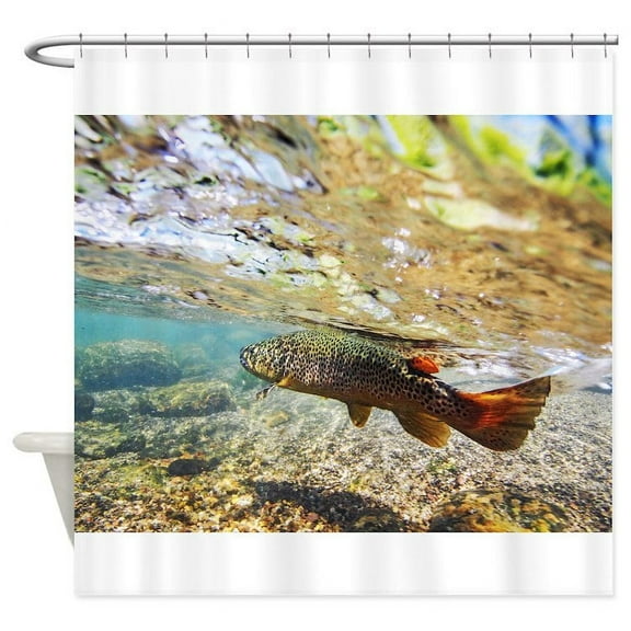 CafePress - Brown Trout - Unique Fabric Shower Curtain 70" x 72"