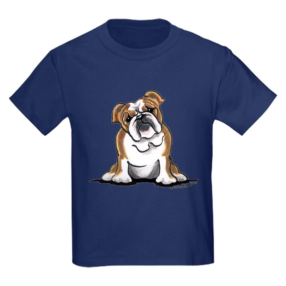 CafePress - Brown White Bulldog Kids Dark T Shirt - Dark T-Shirt Kids XS-XL