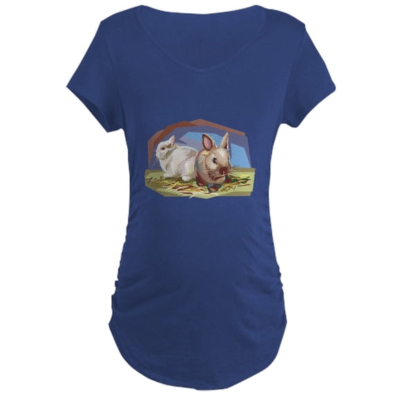 CafePress - Brown & White Bunnies Maternity Dark T Shirt - Maternity Dark T-Shirt