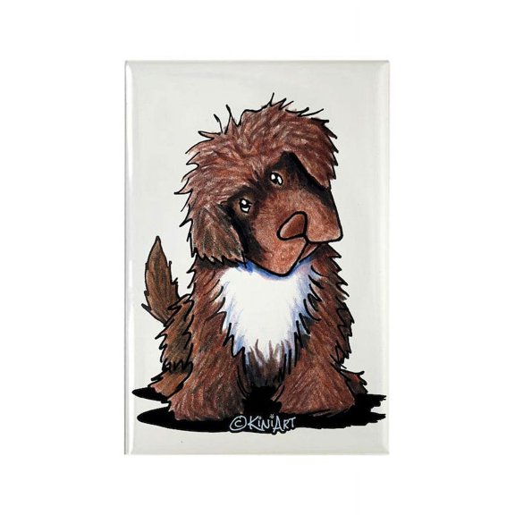 CafePress - Brown & White Newfie - Rectangle Magnet, 2"x3" Refrigerator Magnet