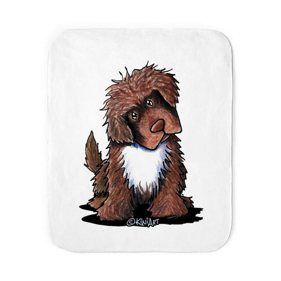 CafePress - Brown & White Newfie - Sherpa Fleece Throw Blanket 60" x 50"