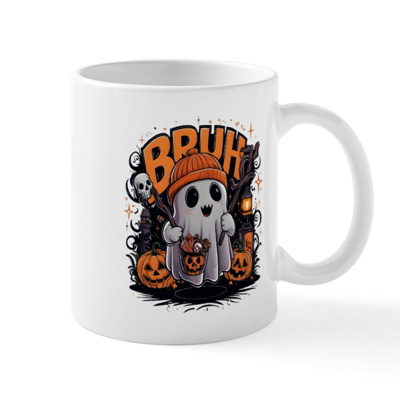CafePress - Bruh Boo - 11 oz Ceramic Mug - Novelty Coffee Tea Cup