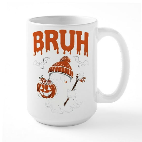 CafePress - Bruh Boo - 15 oz Ceramic Large White Novelty Mug