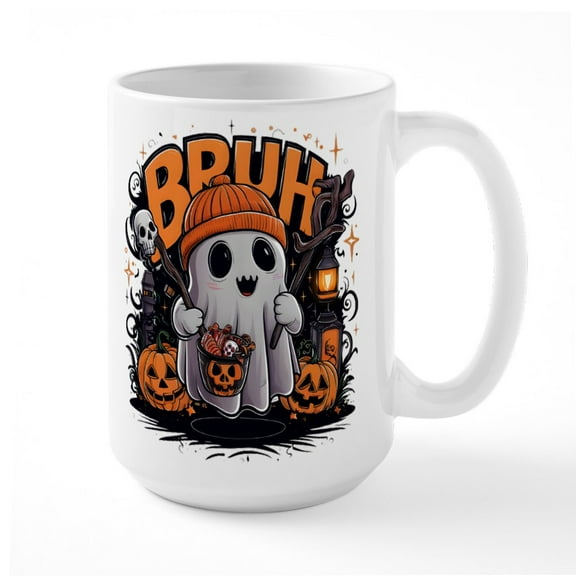 CafePress - Bruh Boo - 15 oz Ceramic Large White Novelty Mug