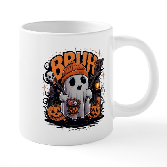 CafePress - Bruh Boo - 20 Oz White Ceramic Mega Mug