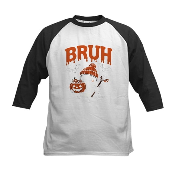 CafePress - Bruh Boo Kids Baseball T Shirt - Kids Cotton Baseball Jersey, 3/4 Sleeve Shirt