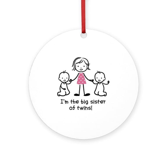 CafePress - Bstwinsstick -  Round Wood Ornament 4"
