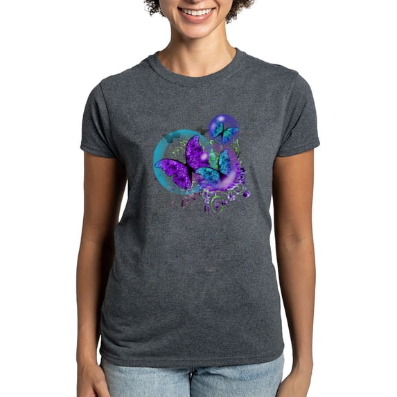 CafePress - Bubble Butterflies CM BB T Shirt - Women's Traditional Fit Dark T-Shirt