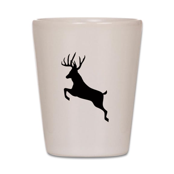 CafePress - Buck Deer - White Shot Glass, Unique and Funny Shot Glass