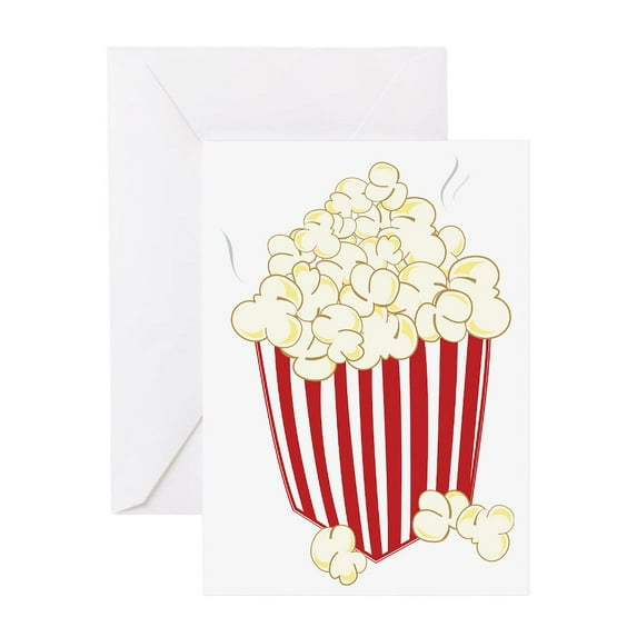 CafePress - Bucket Of Popcorn - Greeting Card, Blank Inside Matte