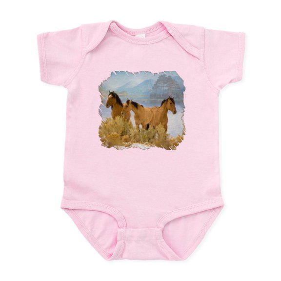 CafePress - Buckskin Horses Infant Bodysuit - Baby Light Bodysuit, Size Newborn - 24 Months
