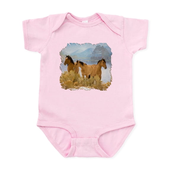CafePress - Buckskin Horses Infant Bodysuit - Baby Light Bodysuit, Size Newborn - 24 Months