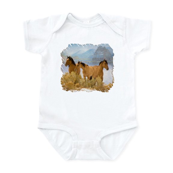 CafePress - Buckskin Horses Infant Bodysuit - Baby Light Bodysuit, Size Newborn - 24 Months