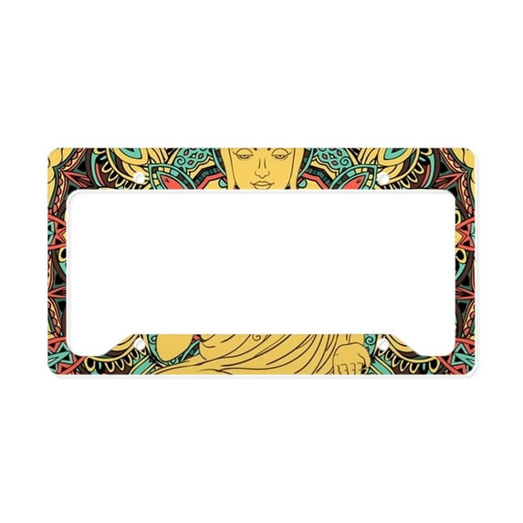 CafePress - Buddha License Plate Holder - Aluminum License Plate Frame, License Tag Holder