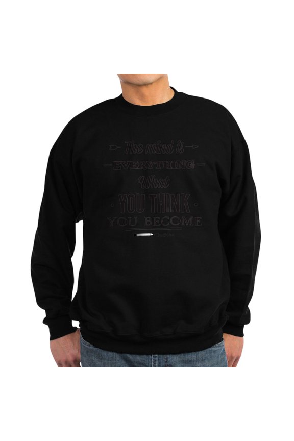 - Buddha Saying Sweatshirt (Dark) - Classic Crew Neck Sweatshirt