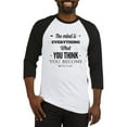 thumbnail image 1 of CafePress - Buddha Saying The Mind Is Everything ... Basebal - Cotton Baseball Jersey, 3/4 Raglan Sleeve Shirt, 1 of 4