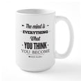 thumbnail image 1 of CafePress - Buddha Saying The Mind Is Everything ... Large M - 15 oz Ceramic Large White Novelty Mug, 1 of 6