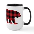 thumbnail image 1 of CafePress - Buffalo Plaid Bear - 15 oz Ceramic Large White Novelty Mug, 1 of 4