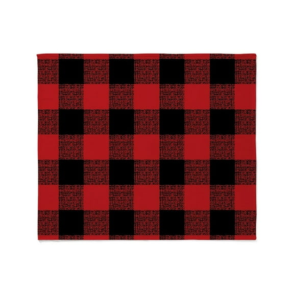 CafePress - Buffalo Red Black Plaid Throw Blanket - Soft Fleece Throw Blanket, 50"x60" for All Ages