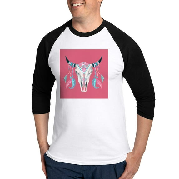 CafePress - Buffalo Skull Baseball Jersey - Cotton Baseball Jersey, 3/4 Raglan Sleeve Shirt
