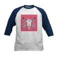 thumbnail image 1 of CafePress - Buffalo Skull Baseball Jersey - Kids Cotton Baseball Jersey, 3/4 Sleeve Shirt, 1 of 4