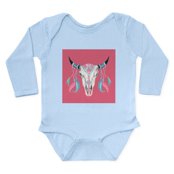 CafePress - Buffalo Skull Body Suit - Long Sleeve Cotton Baby Bodysuit